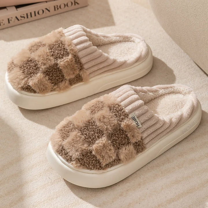 Plush Warm Cotton Slippers – Indoor Slides