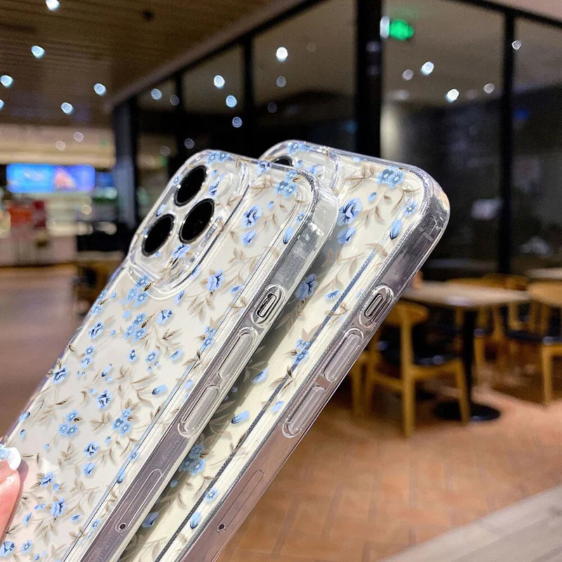 Flower Clear Case For Samsung A55 A54 5G A15 A53 A52 A33 A34 A35 A25 A32 A14 A71 A72 S23 Plus S22 S21 S20 FE Soft Silicone Cover