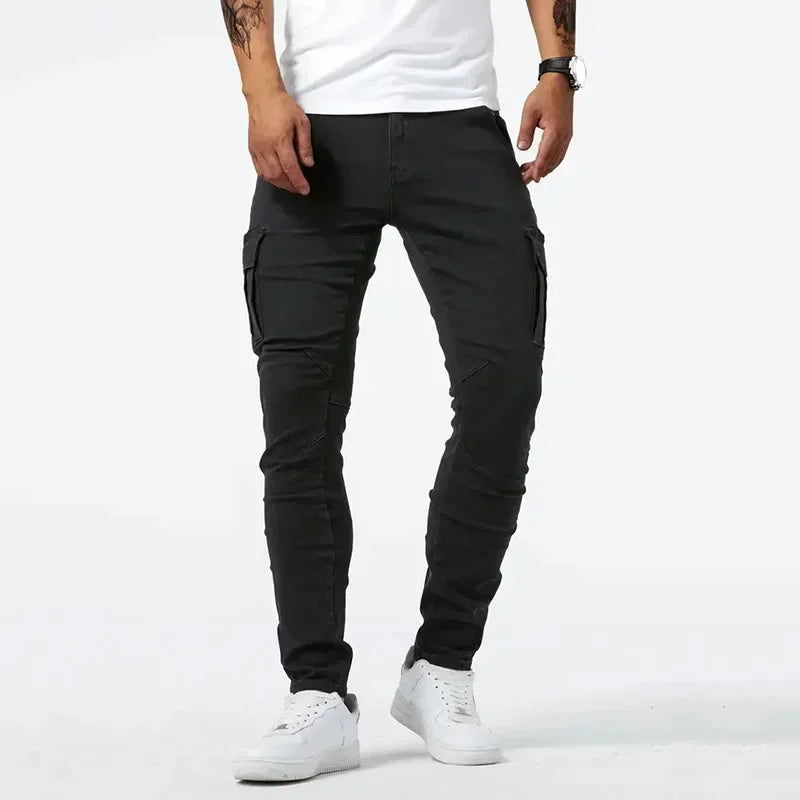 Korean Style Softener Skinny Ankle-Length Jeans for Men's Streetwear 2024 Spring, Male Fashion Pencil Pants