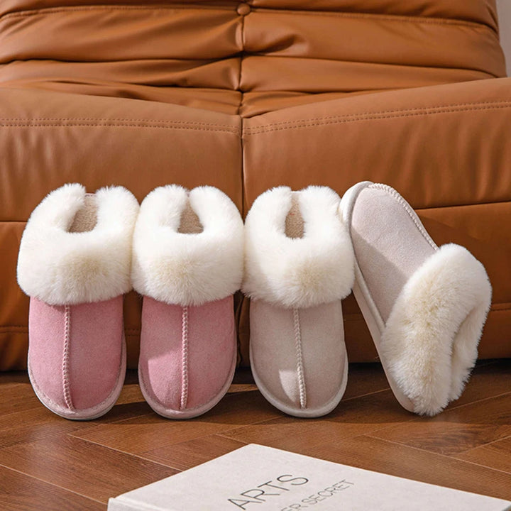 Winter Warm Fur Slippers – Women's Fluffy Home Slides