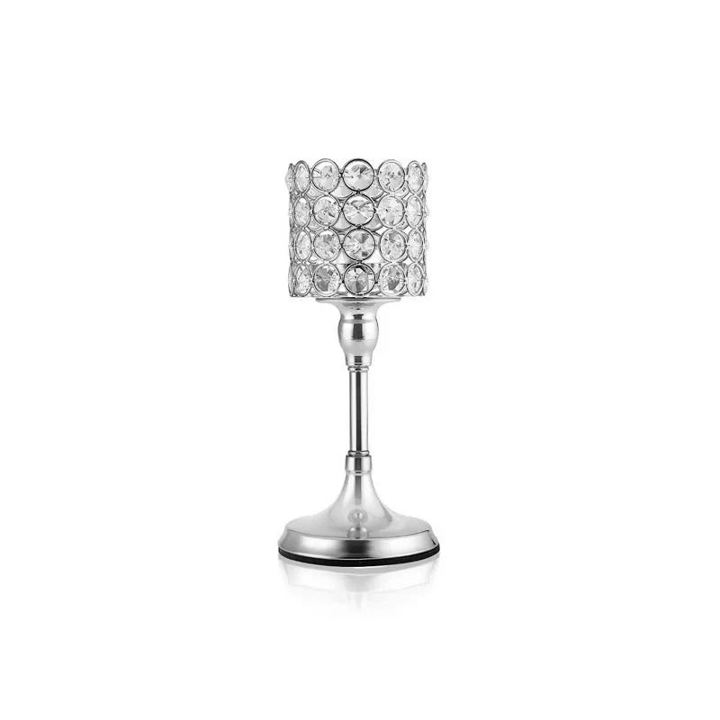 Crystal Cylinder Candle Holder Stand