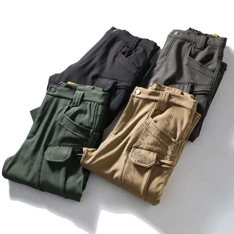 Mens Oversized Fleece Pant For Winter Tactical Joggers Outdoor Camping Ripstop Cargo Pants Working Clothing Hiking Camo Trousers