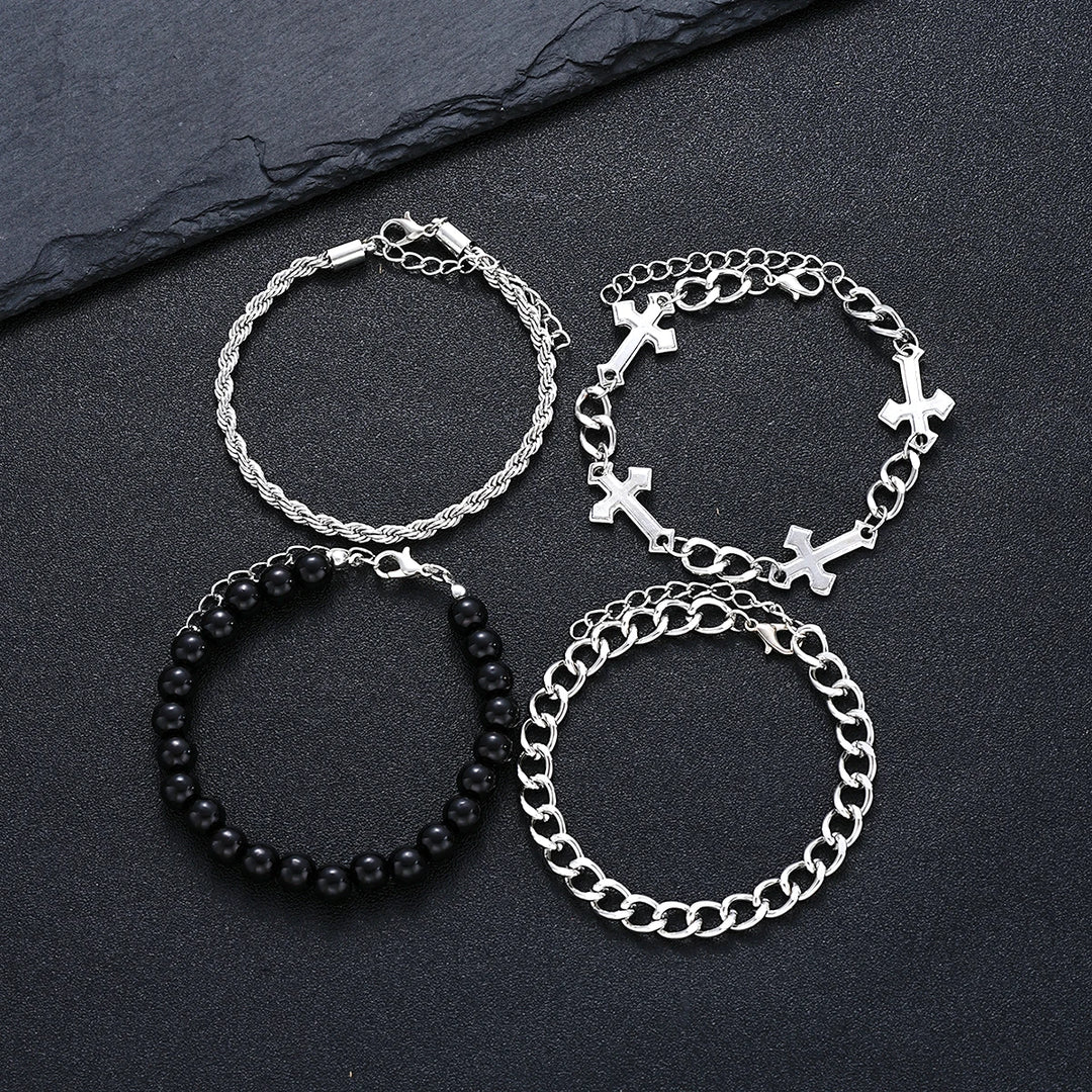 Stainless Steel Bracelet Set – Punk Fashion