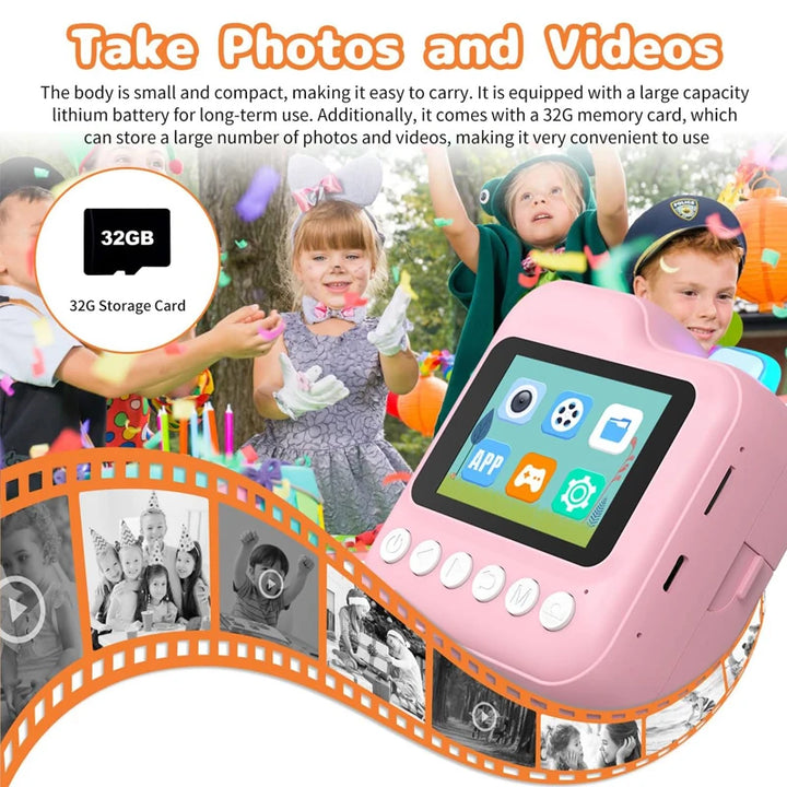 Mini Instant Print Kids Camera – Inkless Digital Toy