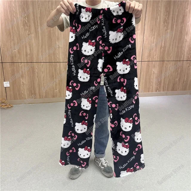 Sanrio Hello Kitty Pajamas – Flannel Cartoon Home Pants