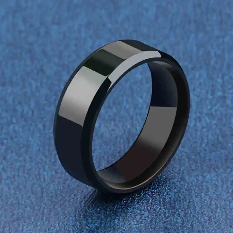 Charm Jewelry Ring for Men Women Stainless Steel Black Rings Wedding Engagement Band Quality Matte Male Jewelry