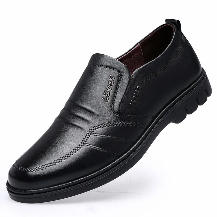 Man Sport Shoe Loafers Men Non-slip Leather Slip-on Black Driving Shoes Sneakers Male Dress Shoes Light Breathable Footwear Flat