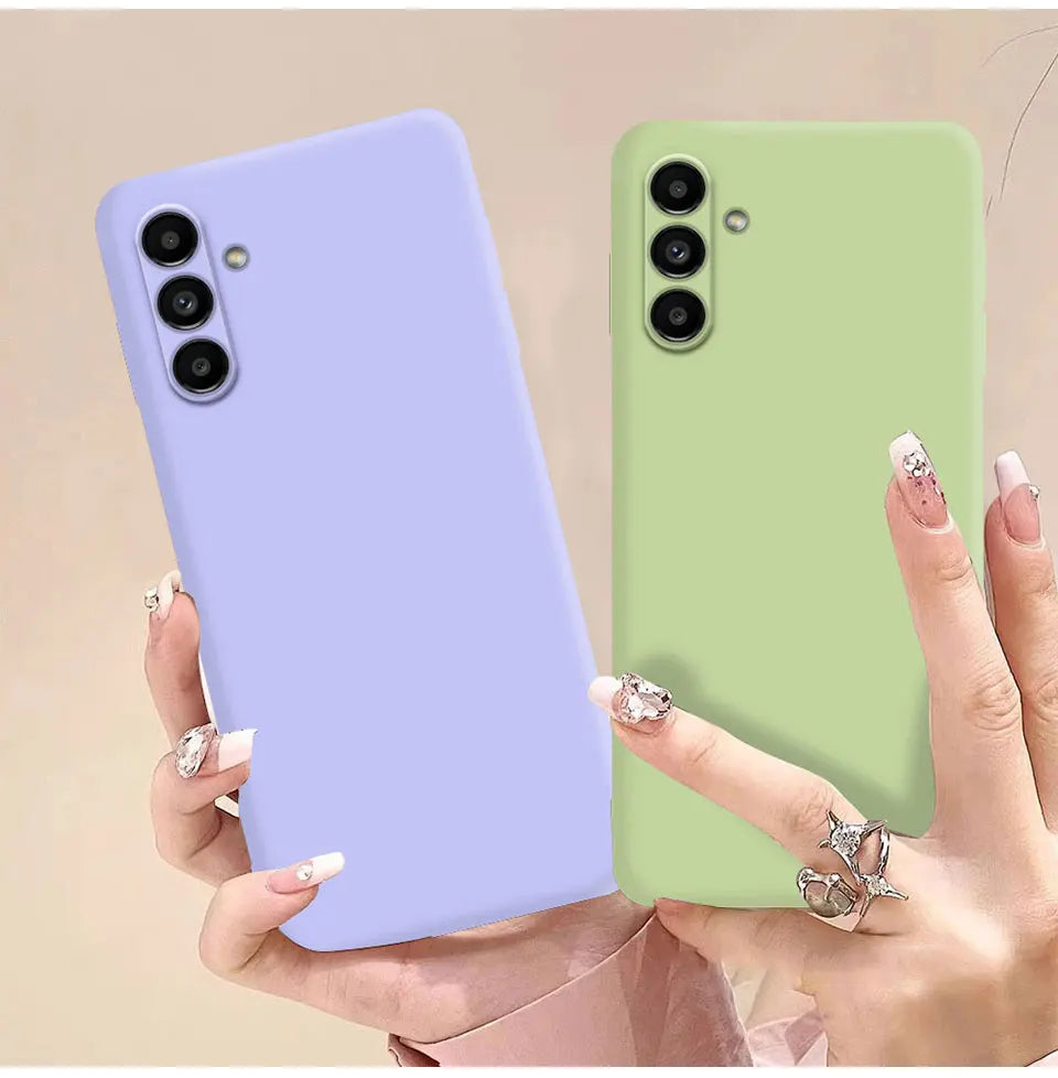 Original Solid Silicone Phone Case For Samsung Galaxy A55 A35 A25 A15 A05 A05S A04 A04S A04E A14 A24 A34 A54 5G Cover Cases