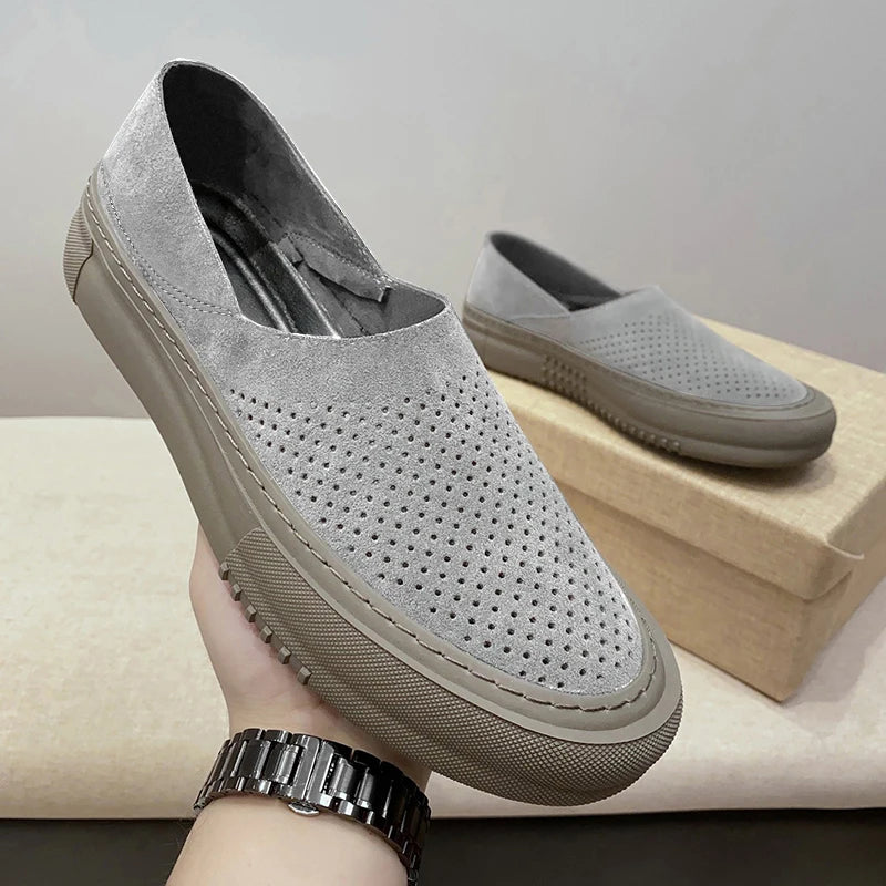 Soft Surface Breathable 2024 New Slip-On Beanie Shoes Driving Casual Men's Lazy Loafers Comfortable and Versatile Men's Shoes Trendyy and Fashionable