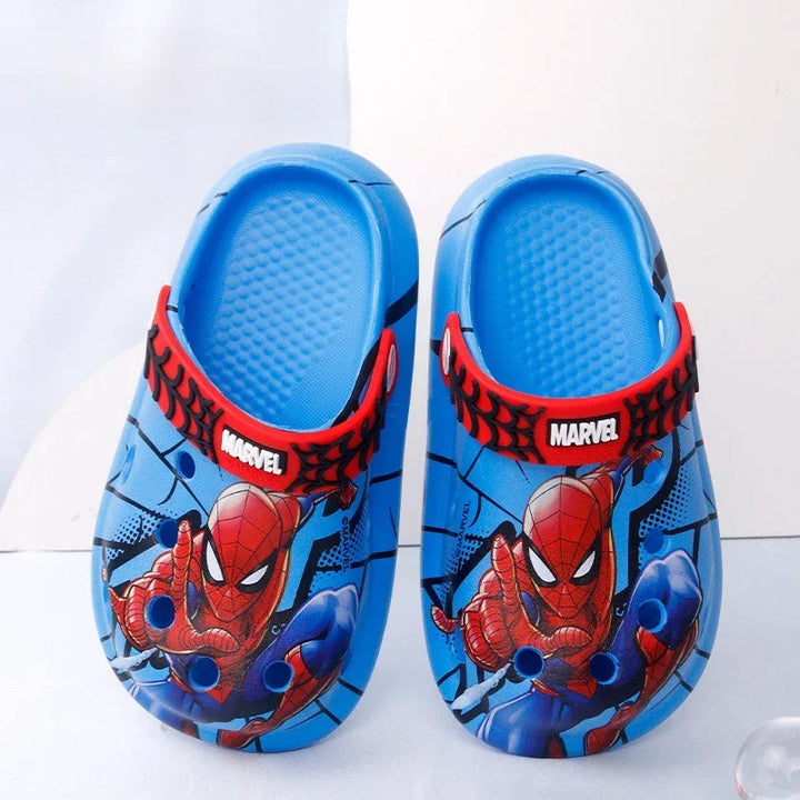 Disney Children's Slippers Summer Boys Spiderman Slipper Anti-slip Hole Kids Beach Shoes Soft Bottom Toddler Home Slipper