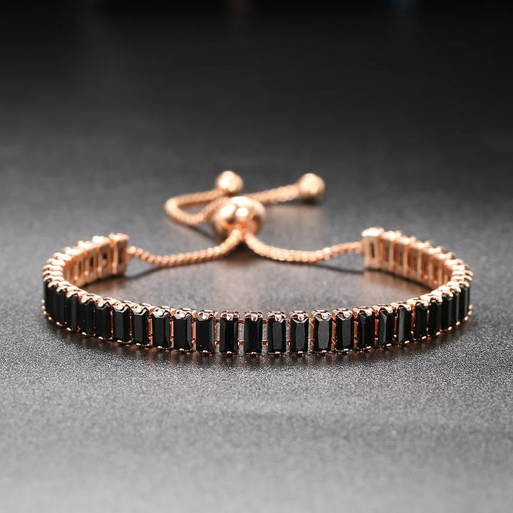 Black Crystal Rose Gold Bracelet