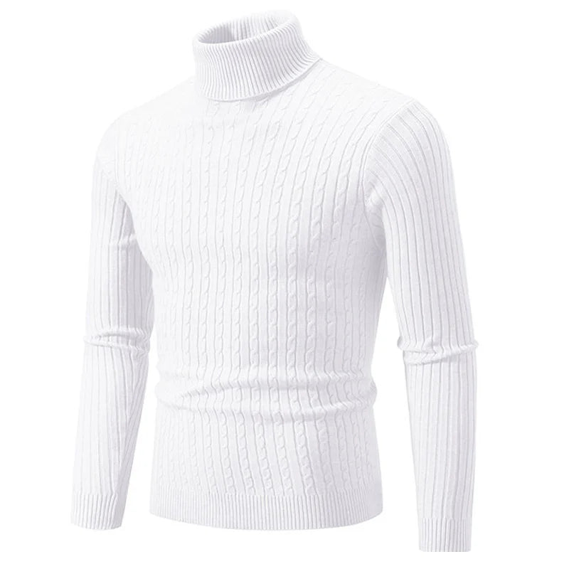 Winter High Neck Thick Warm Sweater Men Turtleneck Brand Mens Sweaters Slim Fit Pullover Men Knitwear Male Double Collar