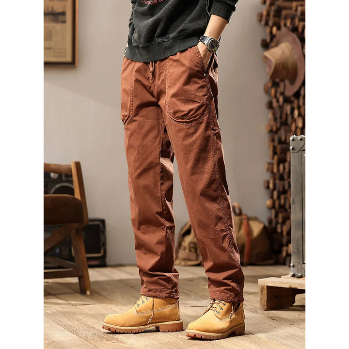 Retro Classic Cotton Cargo Pants Men Casual Loose Baggy Tactical Trousers Streetwear Clothes