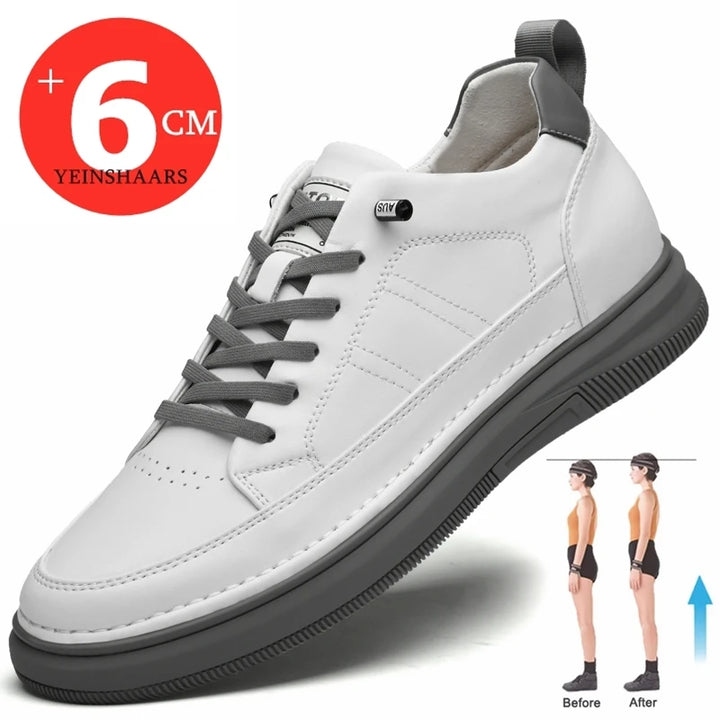 Casual Men Elevator Shoes Height Increase Shoes for Men Height Increase White Shoes Black Shoes 6CM Tall Shoes Lift Sneakers