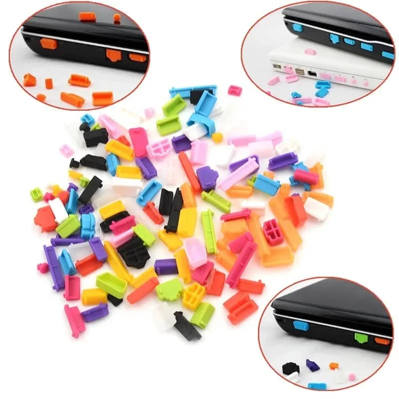 16pcs Universal Port Plug Set – Anti-Dust Silicone Protectors