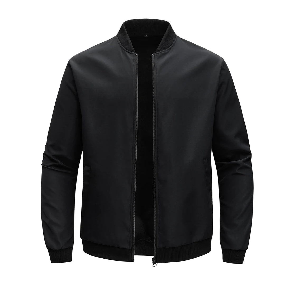 Baseball Collar Jacket – Men's Casual Solid Color Coat