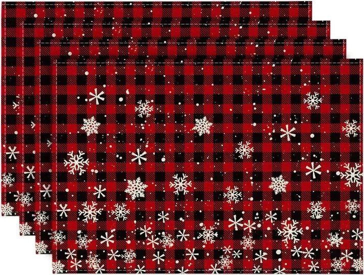 Christmas Placemats – Buffalo Check Plaid Set