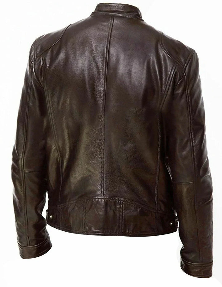 Men's Leather Jacket Bomber Motorcycle Biker Pu Leather Casual Loose Fit Faux Jacket For Men