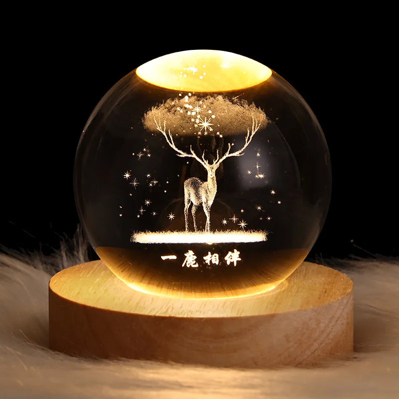 3D Galaxy Crystal Lamp