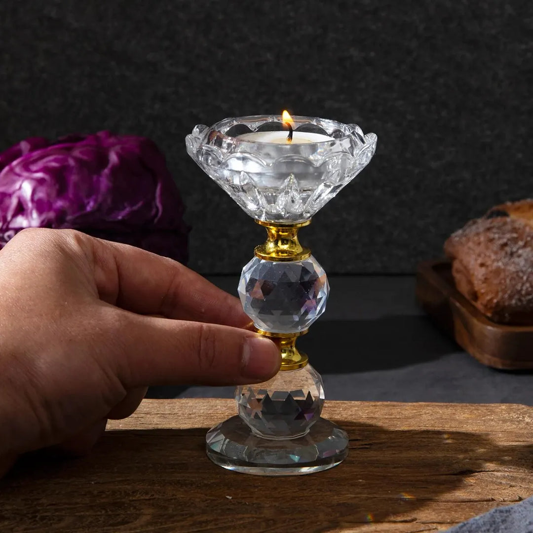 Crystal Glass Candle Holder