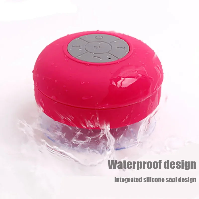 Mini Portable Bluetooth Speaker  Powerful Suction-Cup  Built-in Microphone Bluetooth Speaker for  Phone Shower Gift