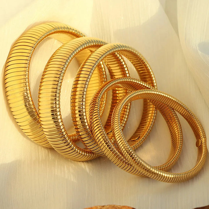 18K Gold Plated Bracelet – Retro Stainless Steel