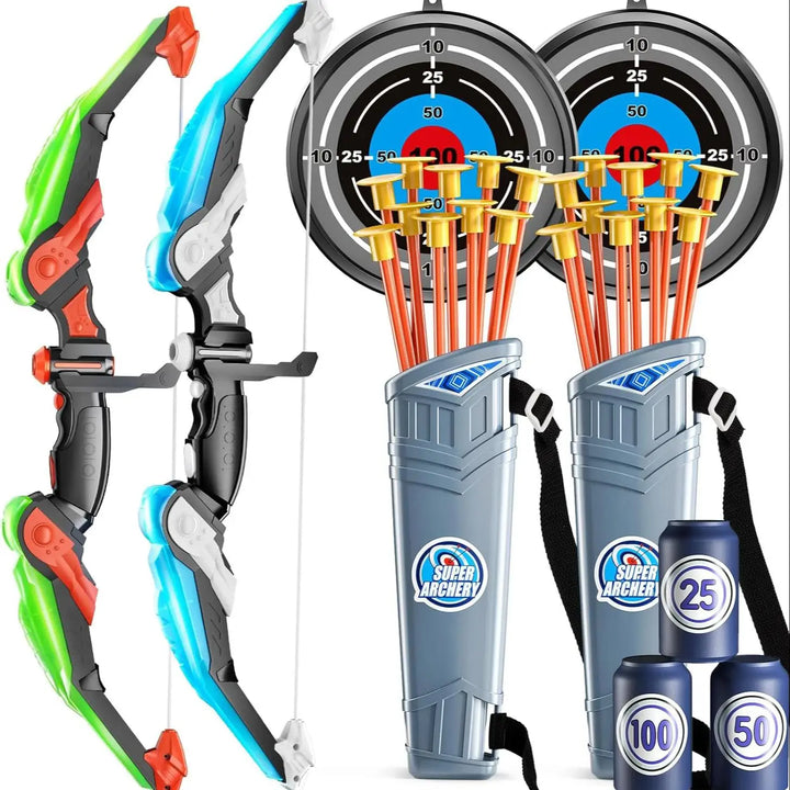 LED Light Up Kids Bow & Arrow Set with Target & Quiver