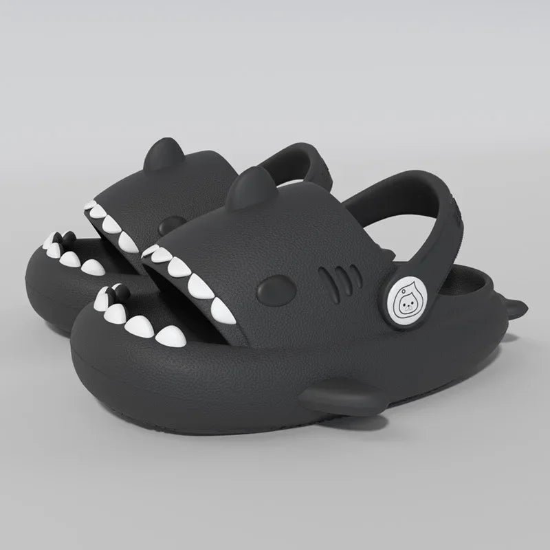 Three-dimensional Children's Shark Hole  Shoes Summer Home Baby Non Slip Platform Sandals Cute Cartoon Soft Sole Kids Slippe