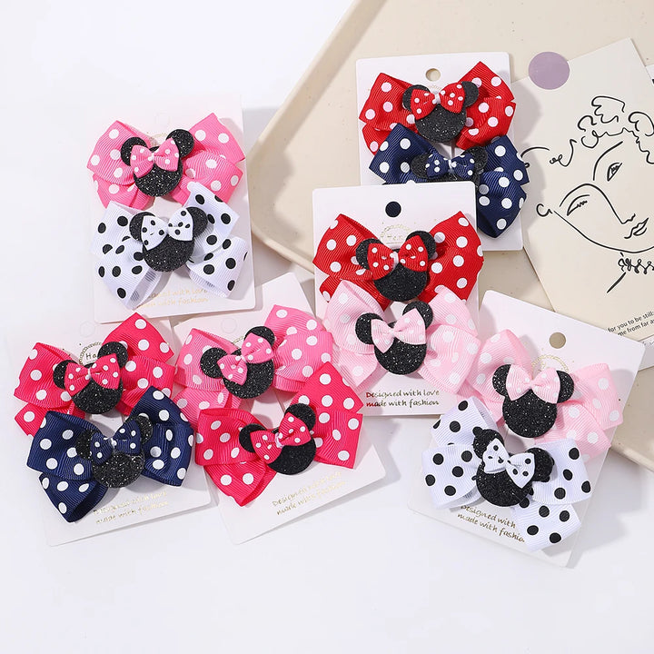 Polka Dot Bow Hair Clips – Toddler Accessories