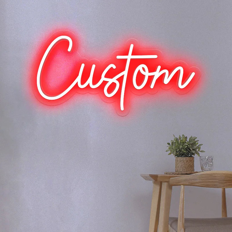 Custom Name Neon Sign Personalized Led Neon Sign Night Light Birthday Wedding Signs Room Bedroom Decoration Wall LED Neon Lamp