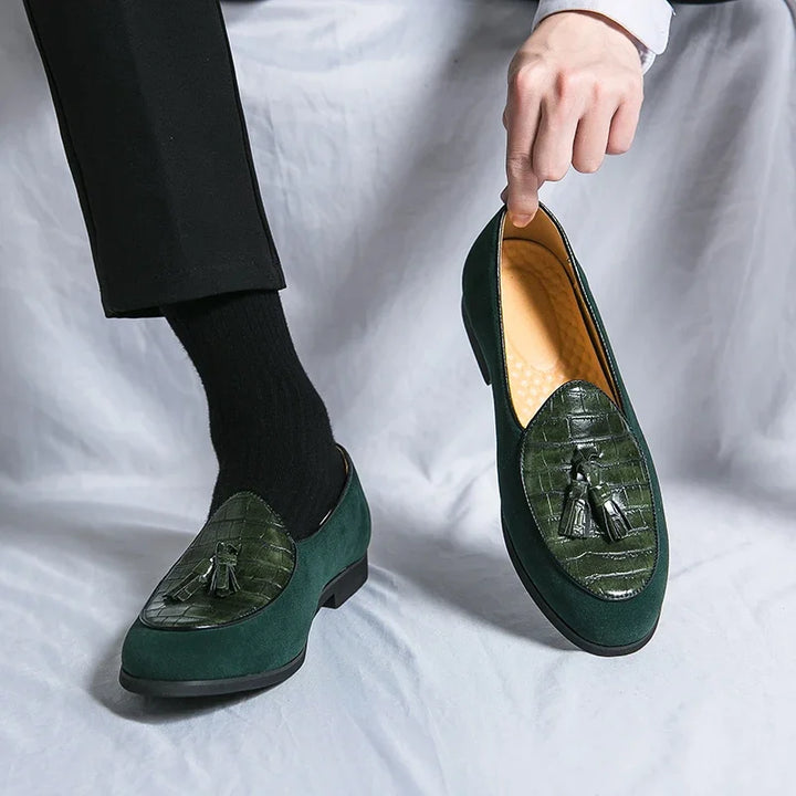 Big Size 47 48 Luxry Men Loafers Shoes Slip On Moccasins Man Party dress Shoes wedding Flats Formal Tassel Casual Green Shoes