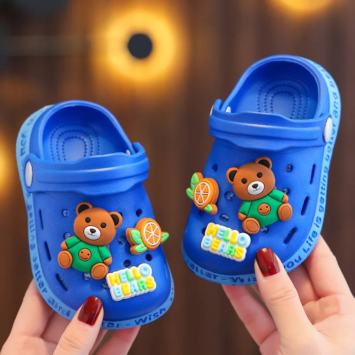 kids baby Girls Summer Sandals: Soft Sole Toddler children Indoor Slippers Cartoon Boys Breathable Hollow Shoes