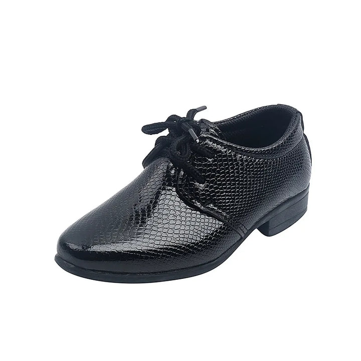 Boys Black Leather Shoes – Party Wedding