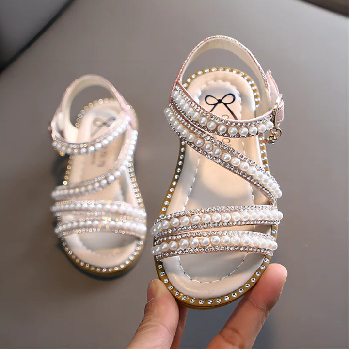 Girl Sandals Summer Fashion Kids Baby Girls Bling Rhinestone Princess Single Sandals For Little Big Girl's Shoes