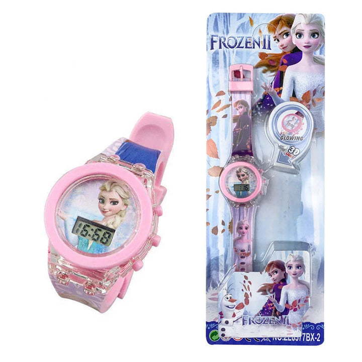 Flash Light Spiderman Kids Watch - Cartoon Character Timepiece