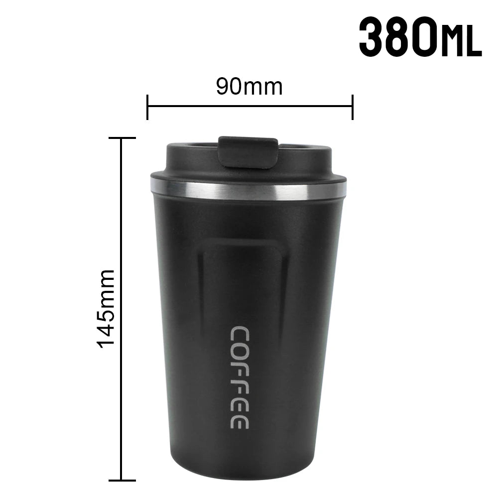 Thermo Cafe Coffee Mug Car Thermos Mug 380/510ML Leak_Proof Travel Thermo Cup for Tea Water Coffee Double Stainless Steel