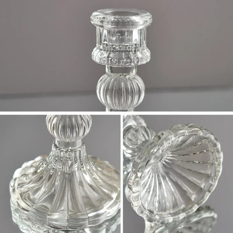 Glass Candlestick Wedding Centerpiece – Elegant Table Candle Holder