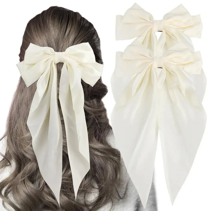 Elegant Bow Ribbon Hair Clip – Satin Bowknot Hairpin