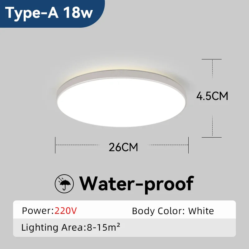 Modern Led Ceiling Lamp Ceiling Light Fixture Waterproof Bathroom Lights For Kitchen Bedroom Living Room Indoor Lighting 85-220V