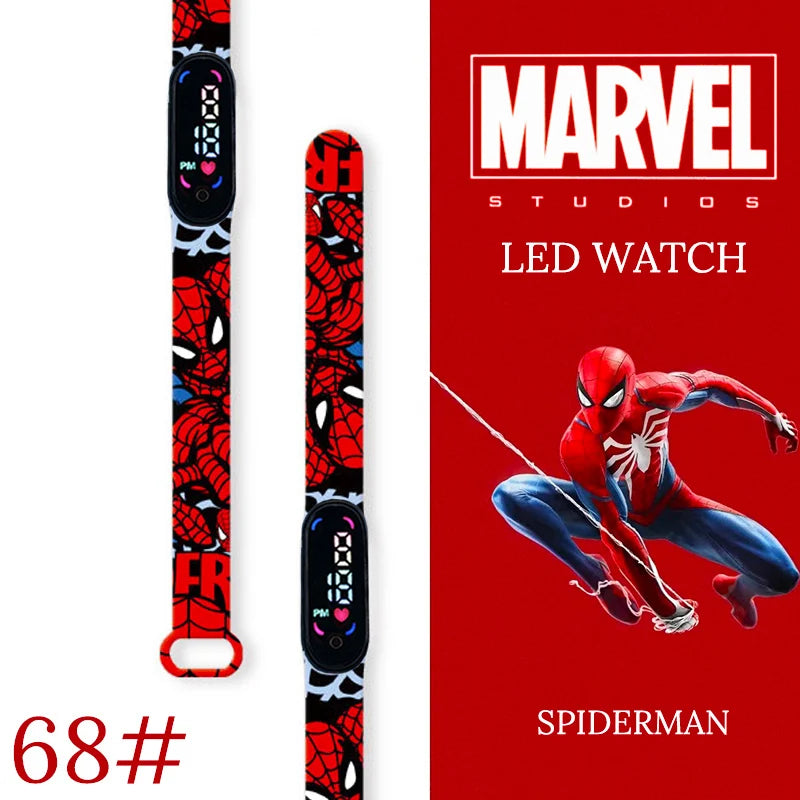 MINISO Spiderman Kids Digital Watch - Waterproof LED Sport Wristband