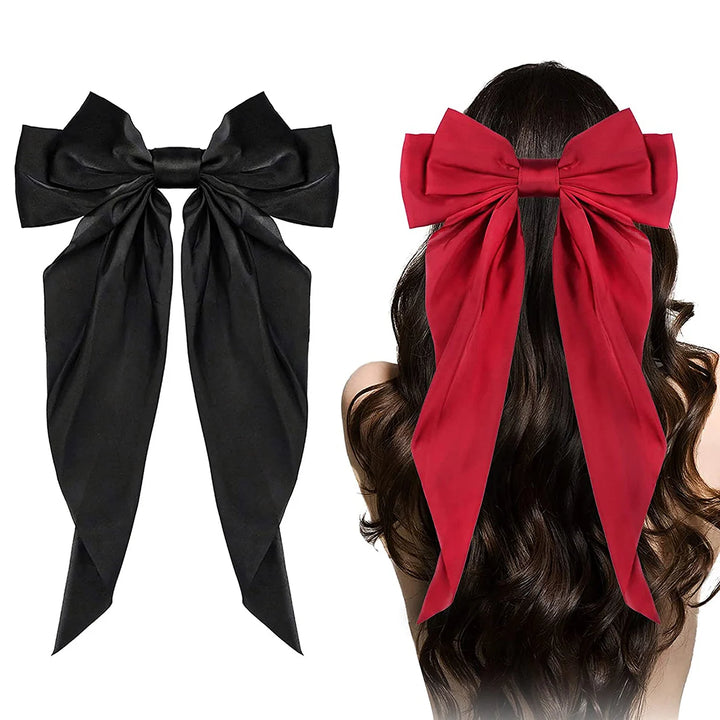 Elegant Bow Ribbon Hair Clip – Satin Bowknot Hairpin