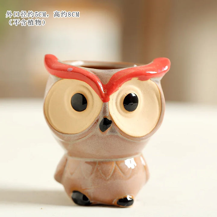 Cute Owl Ceramic Planter