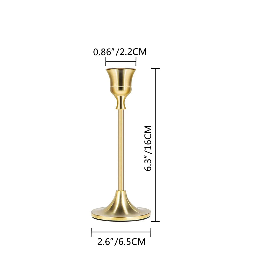 European Style Golden Candle Holders – Elegant Metal Candlestick