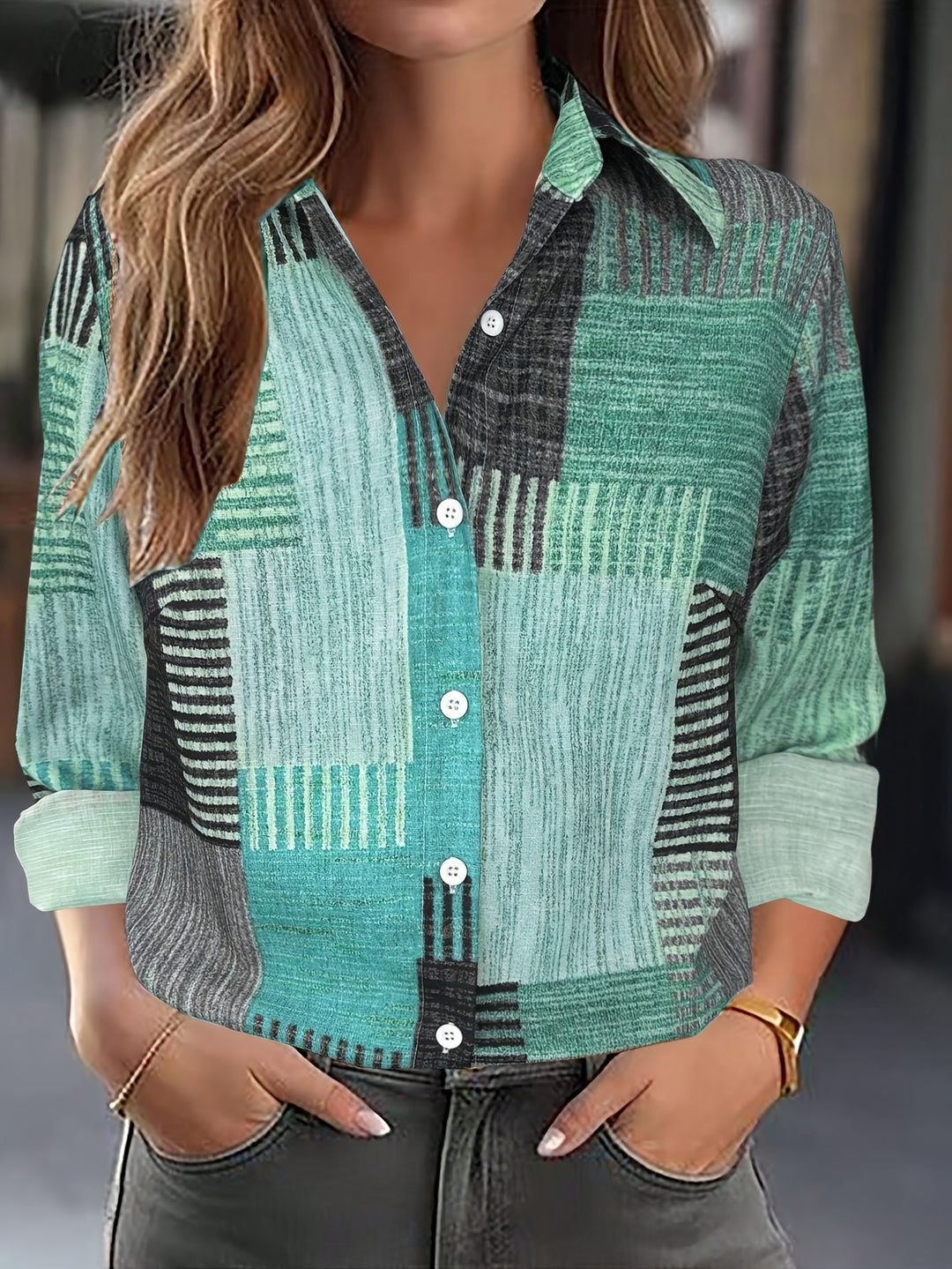 Elegant Patchwork Blouse