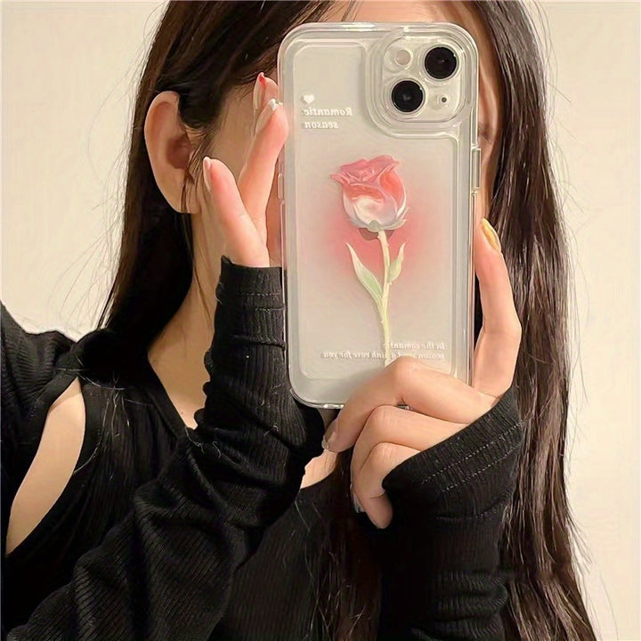 2pc Suitable For Apple Drop Resistant Rose Phone Case