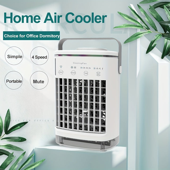 Mini Portable Air Conditioner – 4-Speed Fan & Humidifier