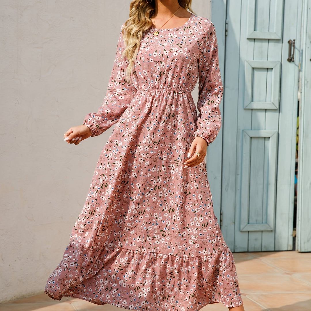 Boho Ruffle Floral Long Dress