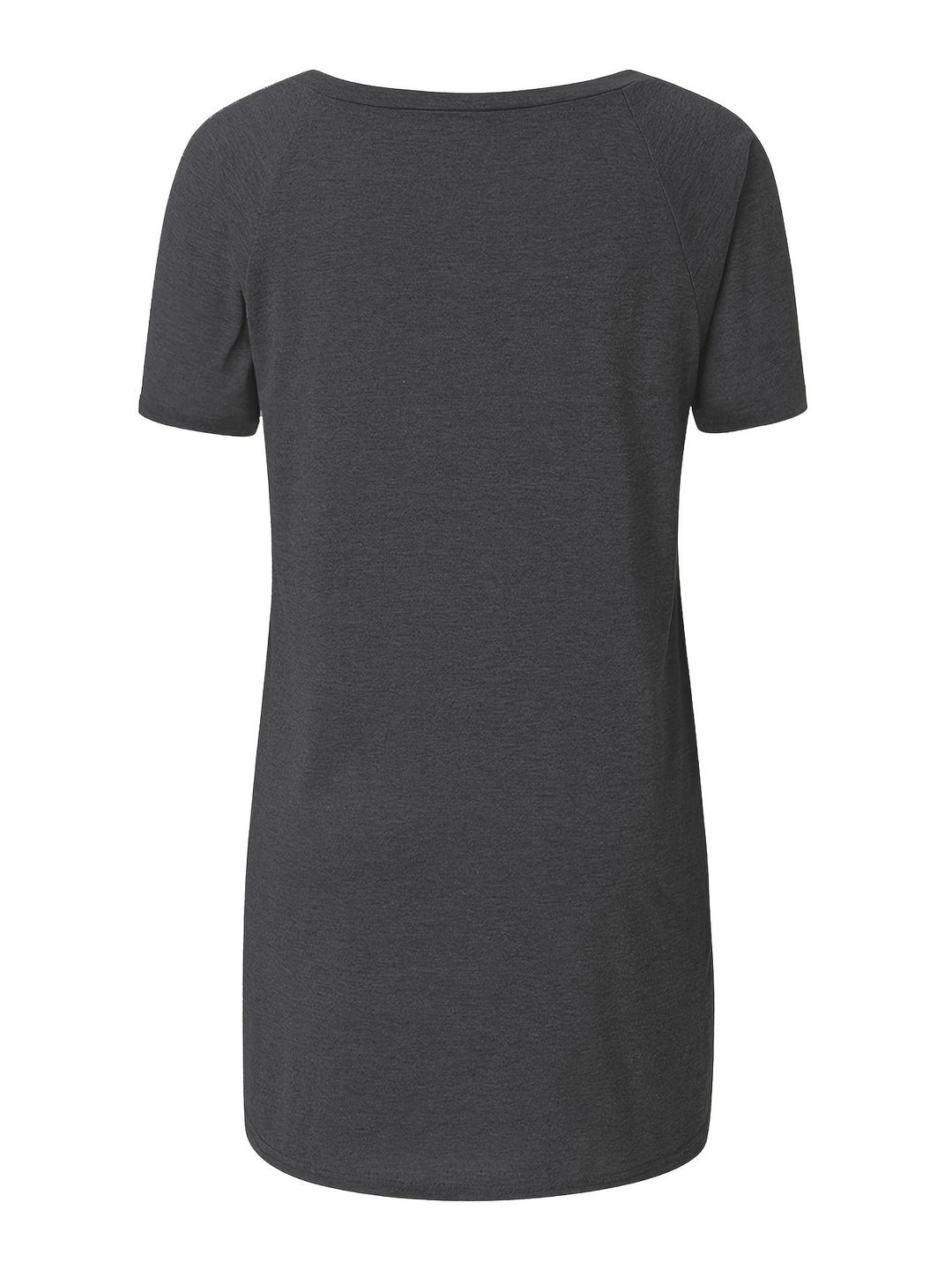 Solid Longline T-Shirt, Crew Neck Short Sleeve T-Shirt, Casual Every Day Tops, Women's Clothing