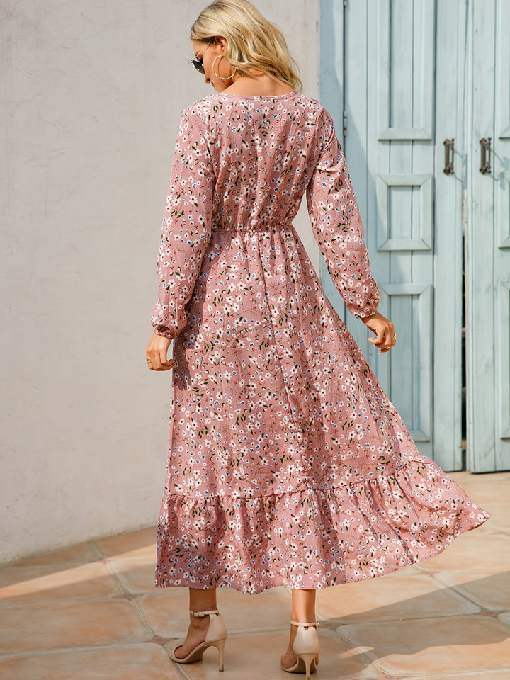 Boho Ruffle Floral Long Dress