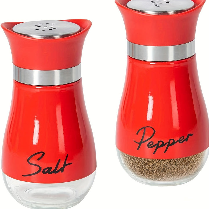 Glass Salt & Pepper Shakers - Stainless Steel Lid, 4 oz